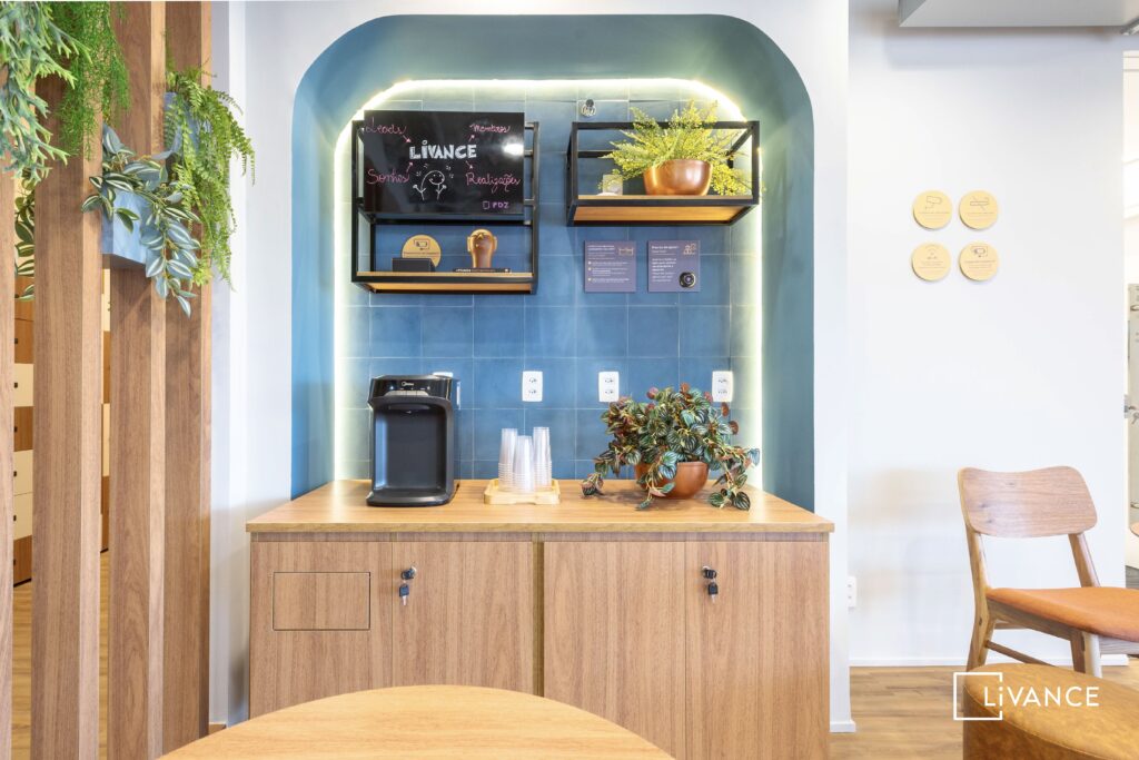Area de cafe da unidade Livance Perdizes, onde a Dra. Daniela Chagas atende